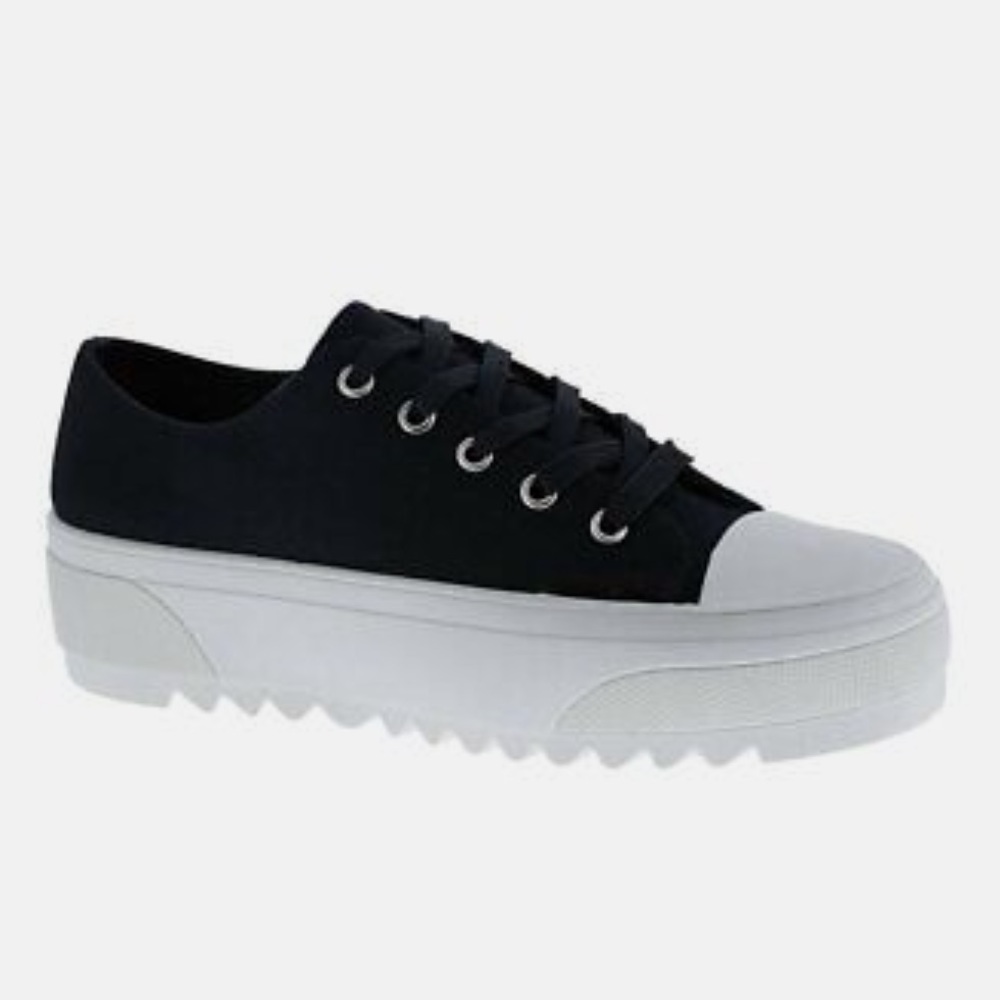 Black canvas platform sneaker - Picture 2 of 11